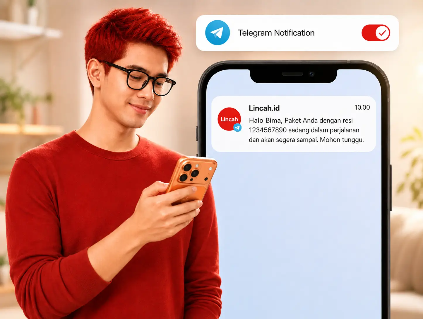 Notifikasi Telegram Lincah ketika ada kendala